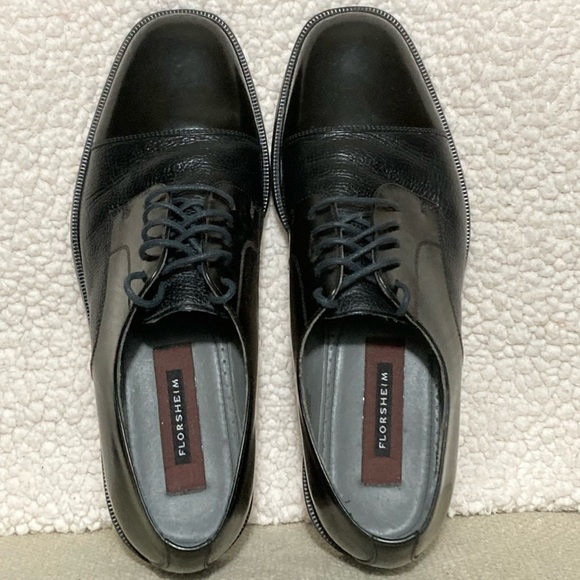 Florsheim Men\'s Black Pebbled Leather w/Cap Toe Classic Oxford Shoes SZ US 11 D main image 6